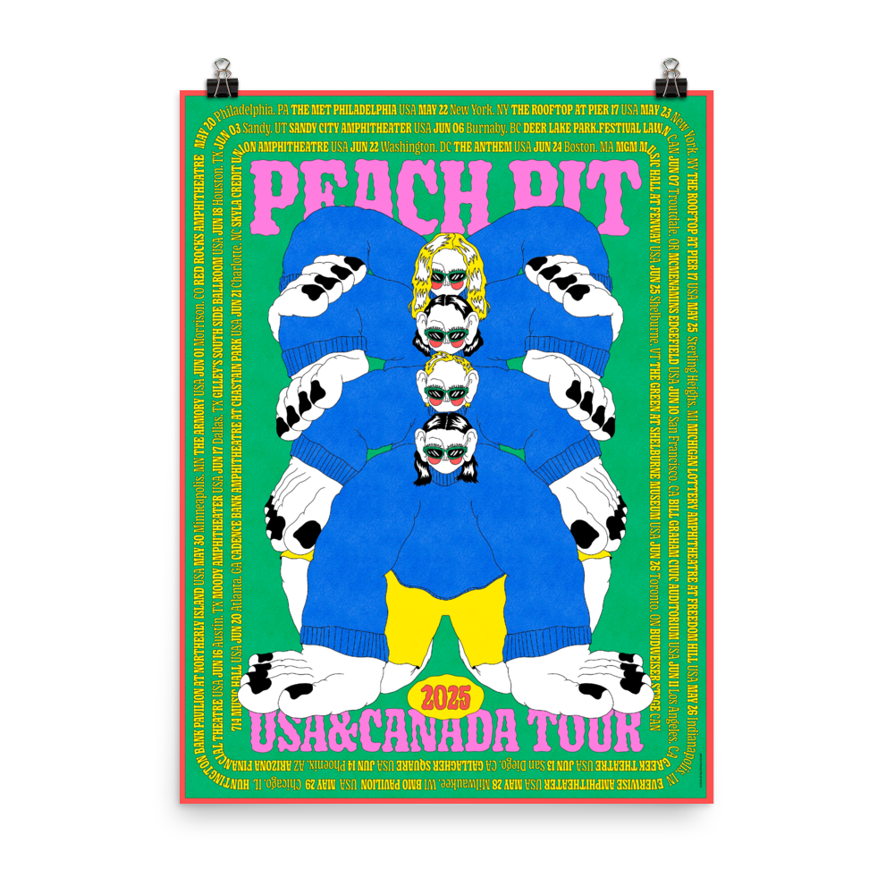 2025 US/CA Tour Poster – Peach Pit Official Merch