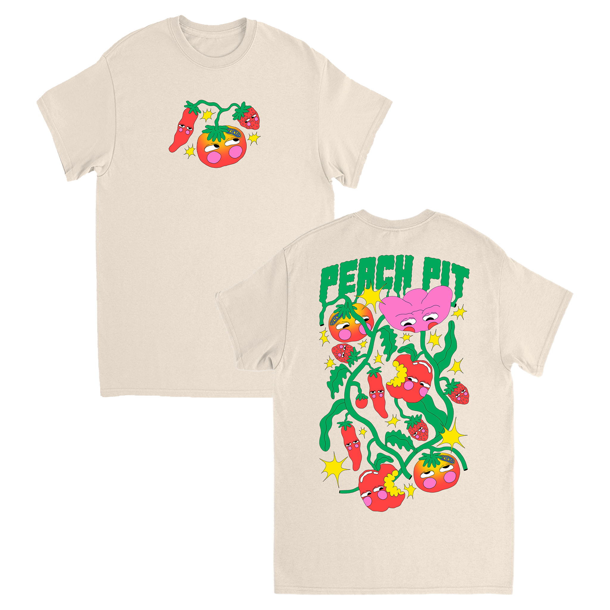 Vine Friends Tee – Peach Pit Official Merch