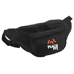 Peach Pit black fanny pack with Cheesie design