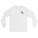 Load image into Gallery viewer, Peach Pit white long sleeve tee with Cheesie Guys design
