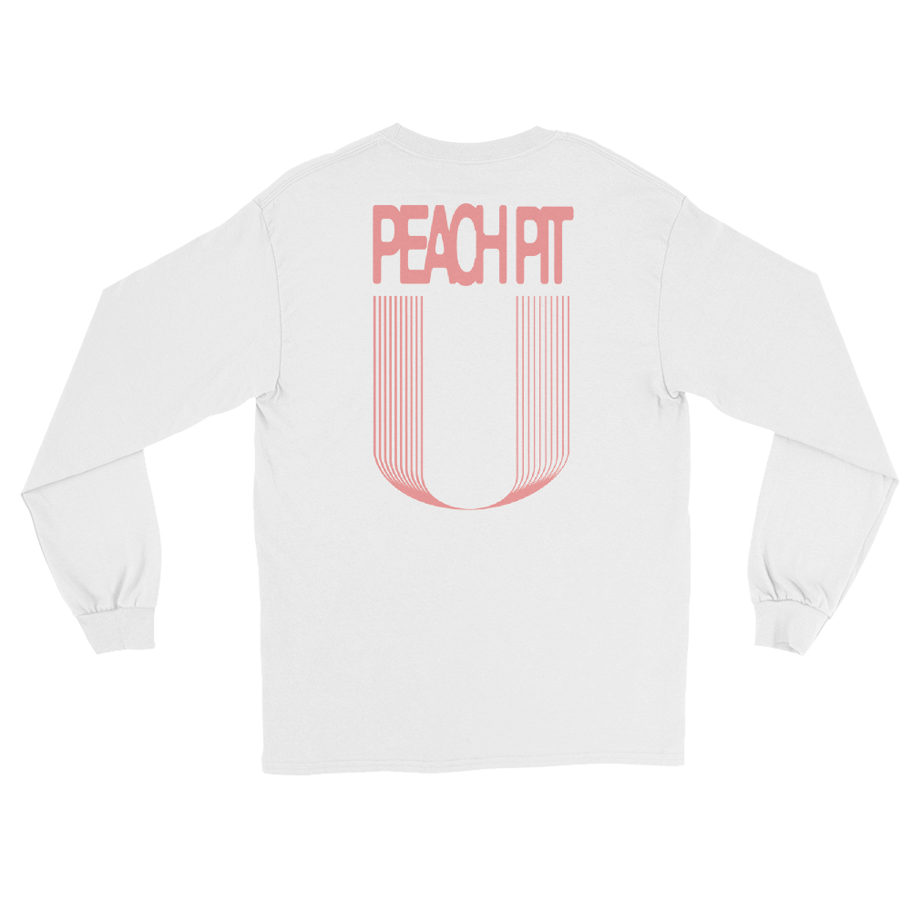 Peach Pit white and salmon donut long sleeve tee