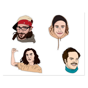 4 stickers with each Peach Pit band member